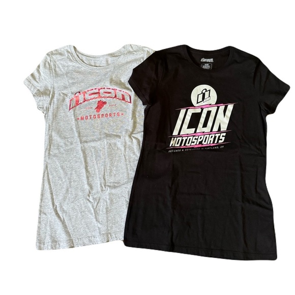2 Icon Motorsports ladies t shirts slim fit - Picture 1 of 6